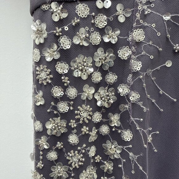 Rare Mac Duggal Size 2 Purple Floral Sequin Beaded Maxi Formal Gown Dress NWT - Picture 10 of 13